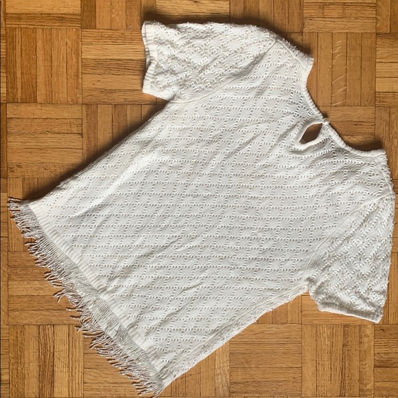 ASOS s/s knit beaded fringe hem top Size Medium - Picture 3 of 6